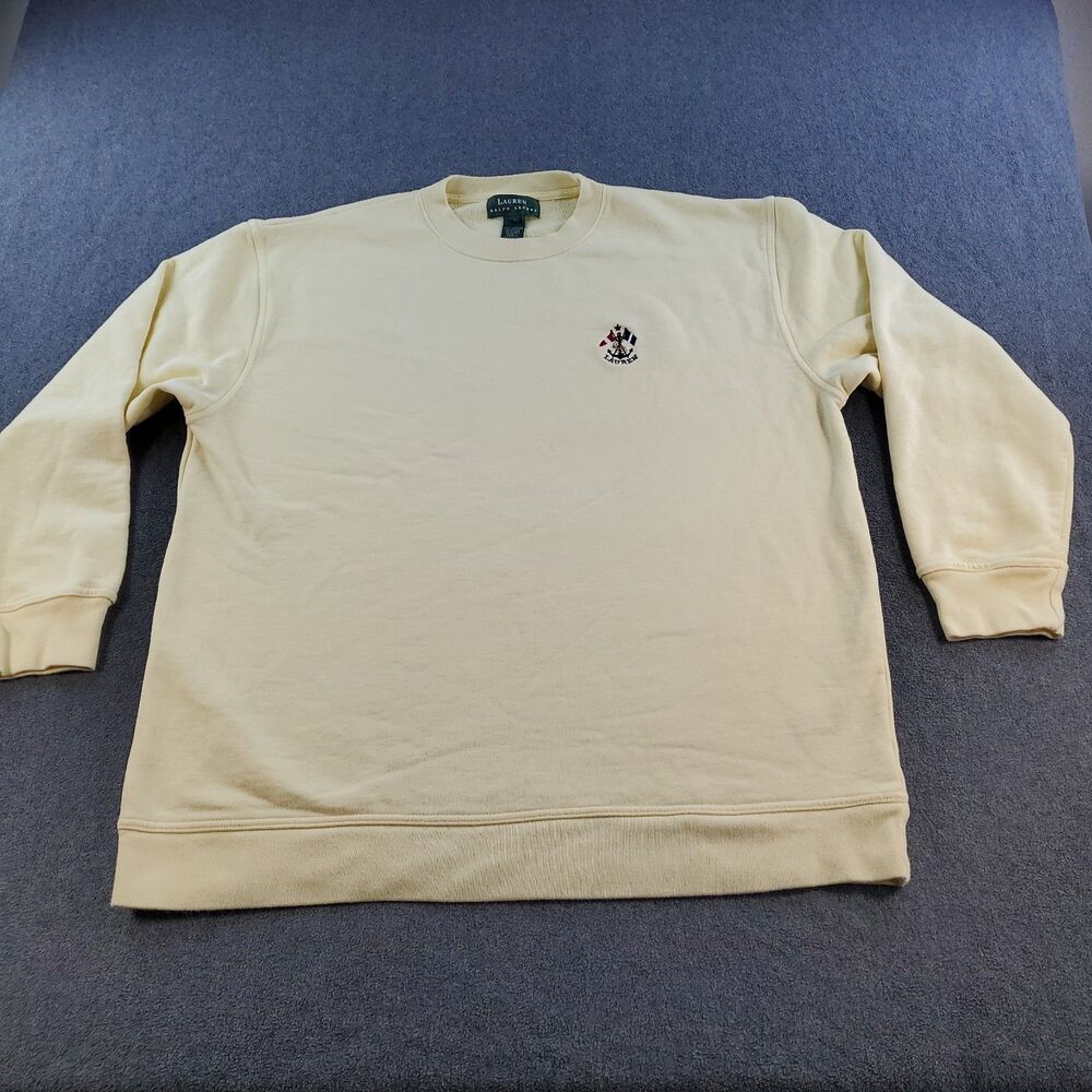 Lauren Ralph Lauren Sweater  Adult Medium Yellow Anchor Logo Sweatshirt - Picture 13 of 16